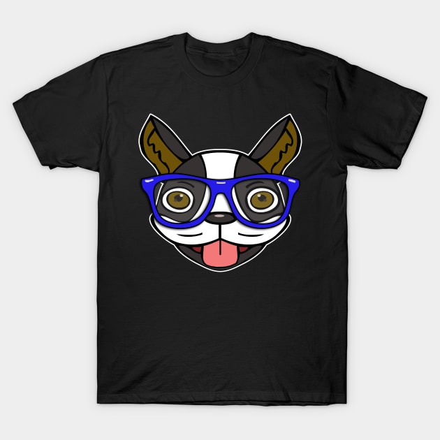 Hipster Boston Terrier T-Shirt by headrubble